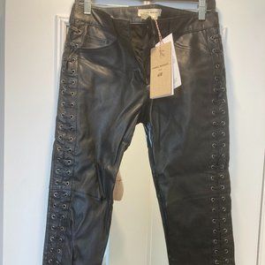 Isabel Marant x H&M Black leather pants NWT sz 38